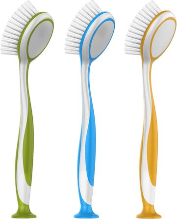 Щітки для миття посуду MR.SIGA Plastis щітка з SAUGNAPF - можна мити в посудомийній машині, набір з 3 шт. , розмір діаметр 5,5 х 2