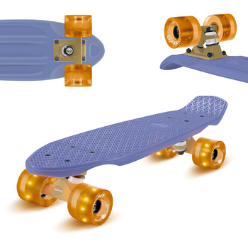 Прикольний професійний скейтборд для дітей, хлопчиків, дівчаток, підлітків та дорослих Fun Pro 22" Mini Cruiser Skateboard – Blue Gold