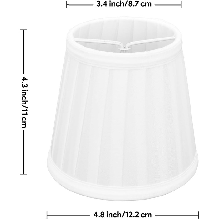 Тканинний абажур, E14 Кліпса на плісированій свічці Люстра Абажур біля ліжка, сучасний простий затискач на підлогу Абажур для настінного світильника Настільна лампа (білий), 2 шт.