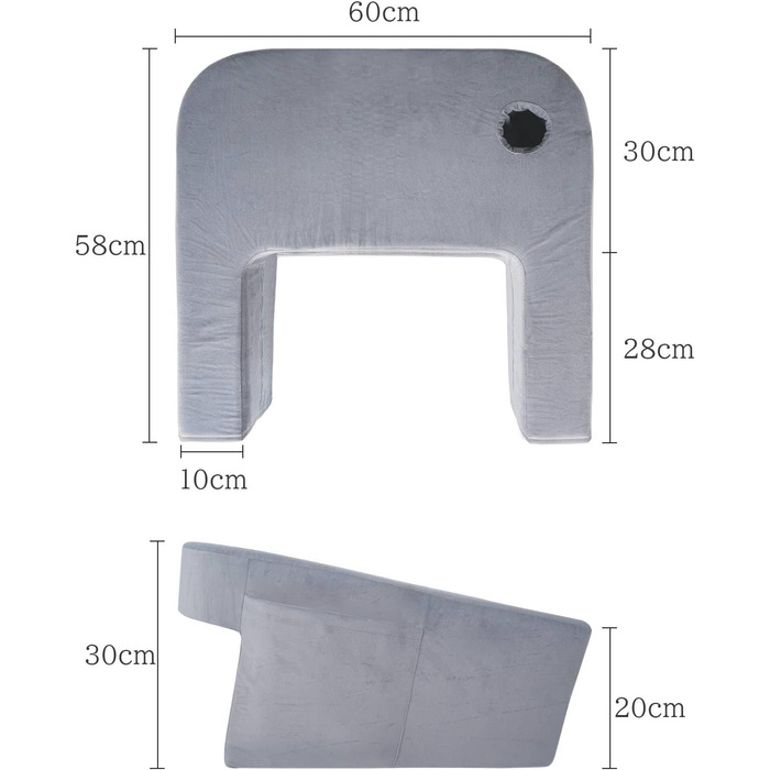 Стабільна ігрова подушка для колін, гра сидячи в ліжку, м&39яка подушка для колін для дорослих, зручна подушка для відпочинку, подушка для читання, сірий колір
