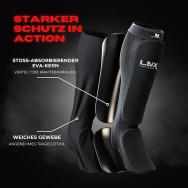 Щитки для гомілок LNX &39Performance Pro&39 для бойових мистецтв Муай Тай, ММА, розмір M (середній)