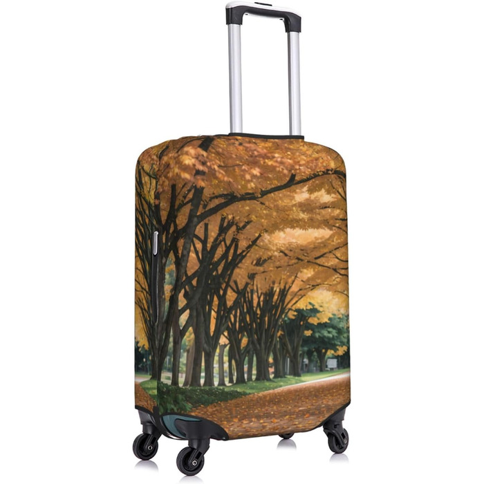 Чохол для валізи Дорога до осені, міцний захист для багажу розміром 45.7 - 81.3 см, компактний, чорний