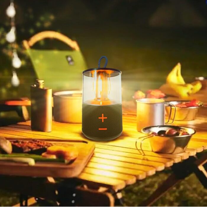 Ліхтар для кемпінгу з Bluetooth-динаміком, портативний підвісний наметовий ліхтар, що перезаряджається, вінтажний кемпінговий ліхтар для вуличних столів у пабі, чорний