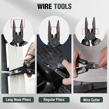 Багатофункціональні плоскогубці WORKPRO 11 в 1 складаний багатофункціональний інструмент з нержавіючої сталі з карабіном гострогуб