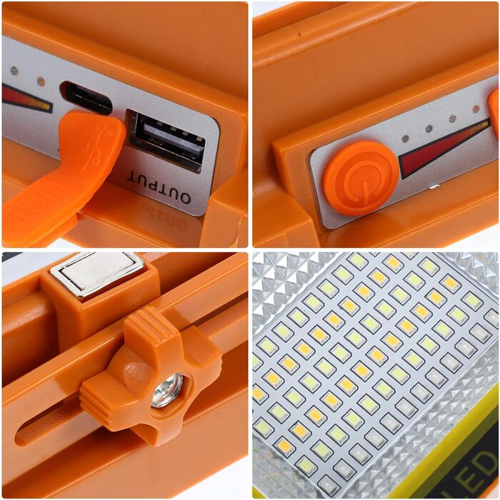 Портативний сонячний світлодіодний робочий ліхтар Amosfun для кемпінгу, риболовлі, екстреного ремонту, портативного магнітного вибухобезпечного світла