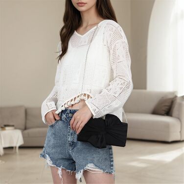 Чорний атласний клатч для вечірнього вбрання з бантом та плісе для наречених