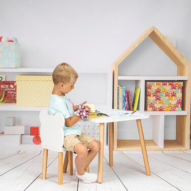 Маленький дерев&39яний стільчик для дітей, дитячий стілець/табурет/стілець, 52 x 25 x 25 см та висота сидіння 27 см, для дітей віком 3, 4, 5, 6, 7 років, натуральні дитячі меблі