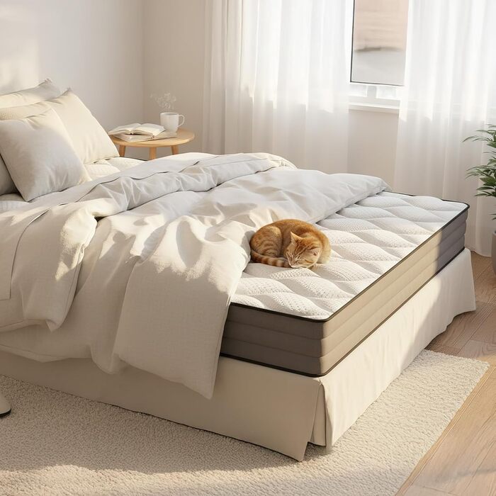 Матрац HAUSPROFI з 7-зонними пружинами Pocket Spring 90x200 см H3 Ортопедичний гібридний матрац з 1000 пружинами та піною з ефектом пам&39яті Сертифікований Oeko-TEX, повітропроникний та точково-еластичний 30-денний пробний період Висота 20 см H3 90 x 200