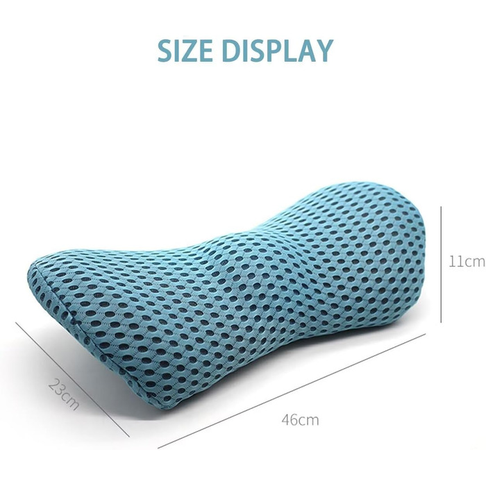 Поперекова опорна подушка, поперекова опорна подушка з піни з ефектом пам&39яті для сну, 46x23x11 см, подушка для болю в спині для ліжка/крісла/автокрісла/офісного крісла, для полегшення болю в попереку, темно-сіра