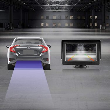 Камера заднього виду з монітором Камера заднього виду Автомобільний IP68 Водонепроникна система датчиків паркування нічного бачення 4.3-дюймовий РК-екран заднього виду