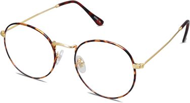 Окуляри SOJOS Retro SJ5024 круглі з леопардовою оправою та фільтром синього світла