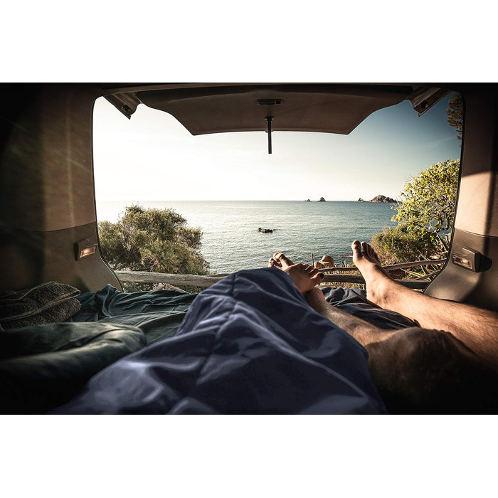 Ковдра з мікрофібри флісу Gipfelsport з функцією спального мішка Розмір 185 x 150 см, приблизно 690 г Ковдра з мікрофібри для кемпінгу, спальний мішок Легка, маленька, прямокутна, чорна