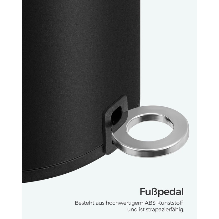 Відро для косметики, 3 л, відро для сміття для ванної кімнати, невелике відро для сміття з кришкою, з плавним закриттям, знімний п