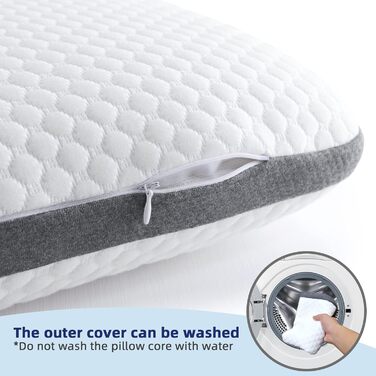 Жорстка подушка з в&39язкопружної піни заввишки 11 см для сну, ортопедична подушка для сну на боці, подушка для підтримки шиї, подушка з піни з ефектом пам&39яті, 40x60 см (60 x 40 x 11 см).