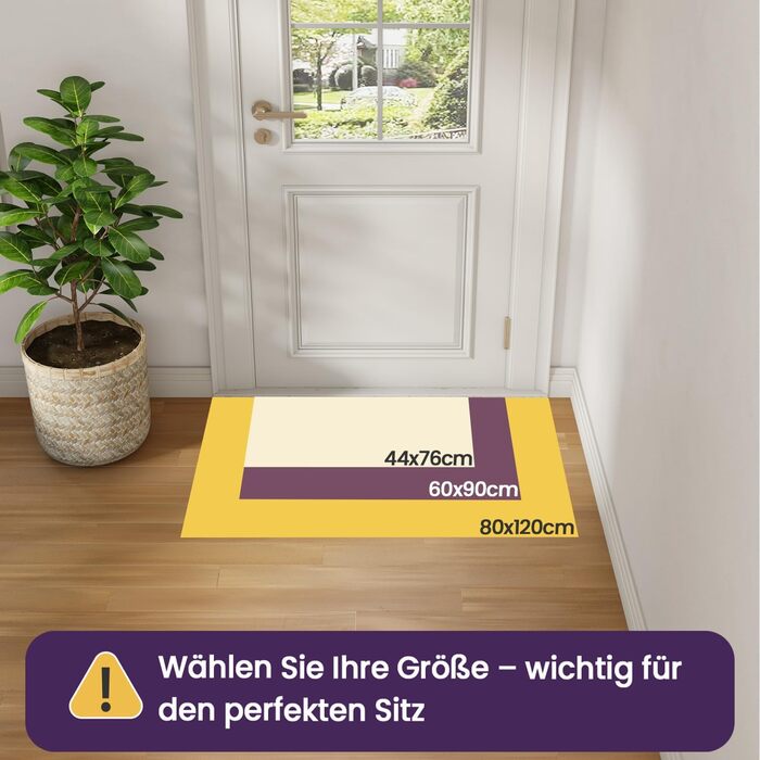 Килимок для внутрішніх дверей DEXI, що вловлює бруд, 60 x 90 см, нековзний килимок для миття, абсорбуючий килимок, тонкий вхідний килимок для вхідних дверей та коридору, бежевий 60 x 90 см