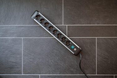 Розеткова планка Brennenstuhl Premium-Alu-Line 8-кратна/розеткова планка з високоякісного алюмінію (розетка на кілька розеток з ви