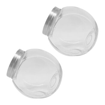 Банка для цукерок Relaxdays, набір з 2 шт. , 2 літри, банки для зберігання солодощів, батончик, кришка з нержавіючої сталі, прозора/срібляста