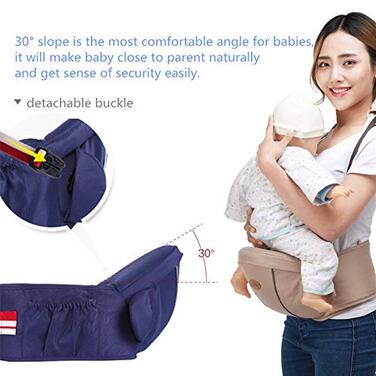 Ергономічна люлька-переноска з плечовим ременем, кріслом на талії для перенесення малюків, мала вага та економія праці
