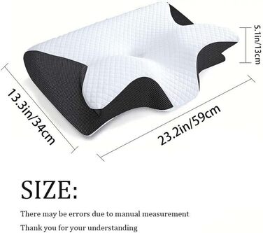 Універсальна подушка Dreamsleepz, подушка Dream Sleepz, ергономічна подушка для шиї, подушка для підтримки шиї, для сну на боці, спині та животі (чорна)