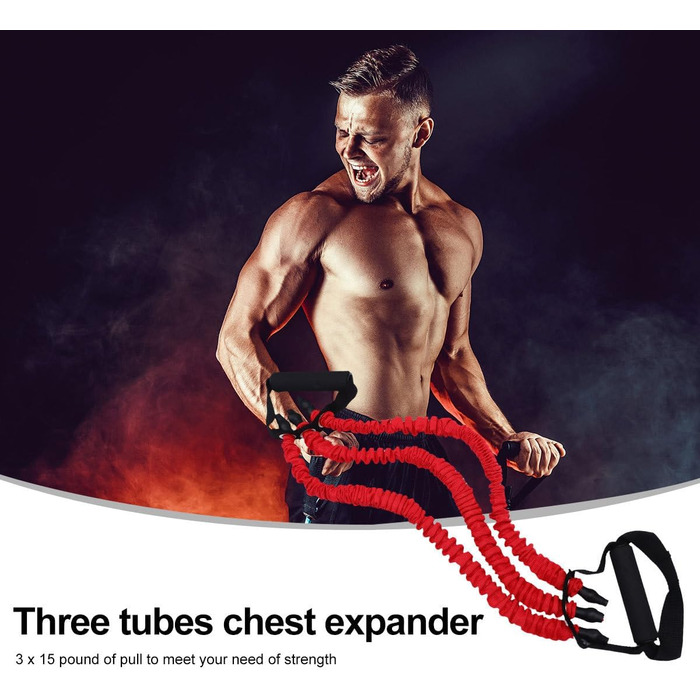 Тренажер для силових тренувань з пружинною коробкою, ручками, ремінцями для тренажерного залу, мережевий тренажер для грудей, пристрій для тренувань з еспандером для грудей, тренажер для вправ, фітнес-пулер, жовтий, червоний