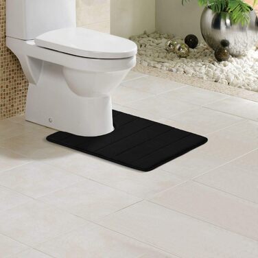 Нековзний м'який килимок для туалету з вирізом 50 х 60 см, поглинаючий килимок для туалету на підставці, килимок для туалету, що м
