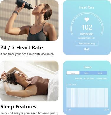 Розумний годинник для чоловіків та жінок, 2,01-дюймовий фітнес-трекер з функцією телефону/голосового помічника/нагадування про повідомлення, фітнес-годинник з монітором серцевого ритму та сну (чорний метал чорний силікон) ЧорнийЧорний