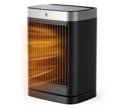 Енергозберігаючий електричний вентилятор-обігрівач з дистанційним керуванням, 2000 Вт, компактний, керамічний нагрівач PTC, тихий з 12-годинним таймером, 3 режими, захист від перегріву та перекидання, електричний обігрівач для спалень