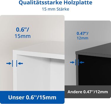 Книжкова полиця, окремостояча полиця з 3 рівнями та 10 полицями, книжкова шафа, 29,3 x 110 x 84 см, кубічна полиця для вітальні, офісу, спальні, кабінету (1, білий) Білий 1