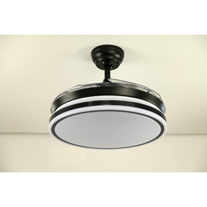 Зі світлодіодним освітленням, включаючи дистанційне керування, має інноваційний механізм складання та розкладання крил 60 Вт, чорний