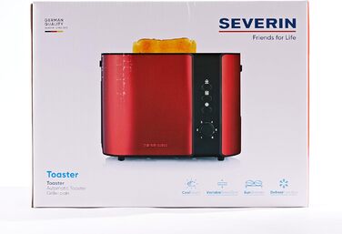 Автоматичний тостер SEVERIN, тостер з насадкою для булочок, тостер з високоякісної нержавіючої сталі для підсмажування, розморожув