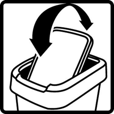 Відро для сміття Rotho Twist 50 л з кришкою, пластик (PP) без вмісту BPA, чорний/сріблястий, 50 л (40,1 x 29,8 x 60,2 см)