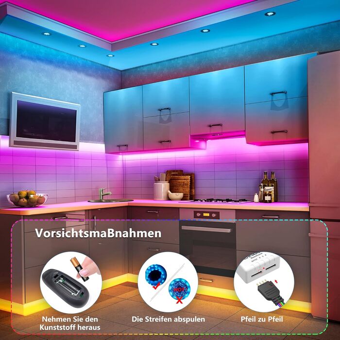 Світлодіодна стрічка 30м, світлодіодна стрічка Bluetooth, RGB змінює колір, світлодіодний світловий ланцюжок 30М з керуванням чере