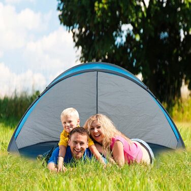 Розкладний пляжний намет Duhome, захист від ультрафіолету, декоративний намет, захист від негоди та конфіденційності, кемпінговий намет для сімей, пляжний кемпінг, синій