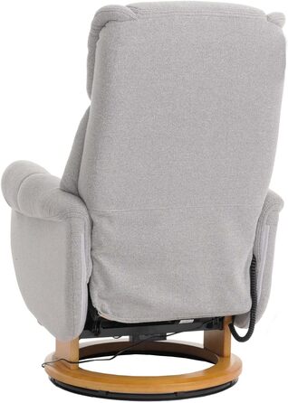 Крісло для відпочинку MCA підйомник HWC-N58, Крісло для телевізора з підставкою для ніг, тканина букле, дерево - сірий, натуральне дерево