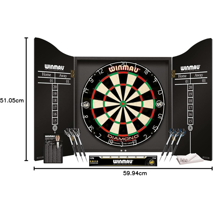 Серія мішень для дартсу WINMAU Diamond Plus мішень для дартсу Diamond Plus, набори для обрамлення та шаф з дартсами та аксесуарами 5003