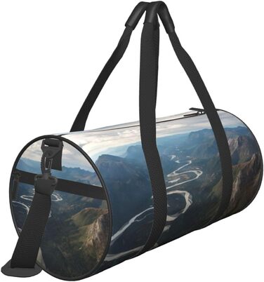Спортивна сумка для подорожей, туристична сумка з принтом, сумка на нічліг, чорна, універсальний розмір