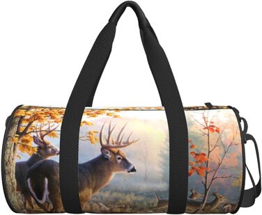 Дорожня сумка-циліндр з оленем, спортивна сумка для чоловіків та жінок, сумка-мішок, спортивна дорожня сумка