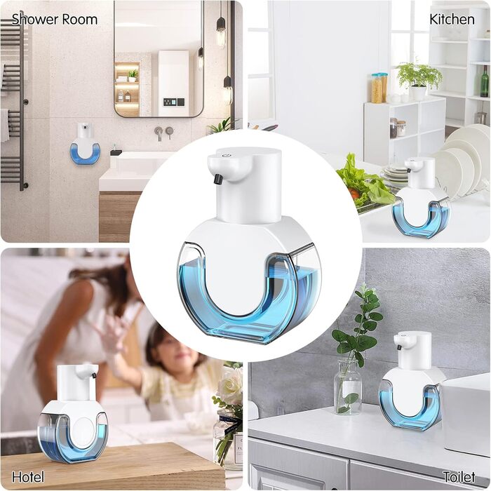 Дозатор мила автоматичний 430 мл USB перезаряджається настінний електричний дозатор мила 4 рівні Електричний дозатор мила Дозатор