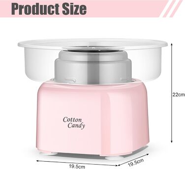 Машина для виробництва солодкої вати для дому, машина для виробництва солодкої вати з великою мискою, машина для солодкої вати потужністю 500 Вт для вечірки, проста в експлуатації та легка чистка