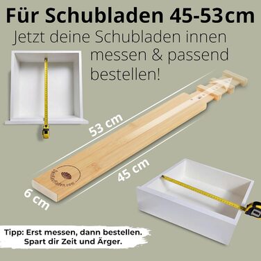 Регульовані бамбукові роздільники для шухляд Дерев&39яний органайзер для шухляд та роздільники для оптимальної організації Роздільники для шухляд (45-53 см)