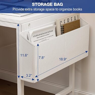 Ігровий стіл Grandder, ігровий стіл 120x50 см з розеткою та світлодіодним освітленням, комп&39ютерний стіл з двосторонніми полицями та шухлядою, ПК-стіл для домашнього офісу з відділенням для зберігання, білий