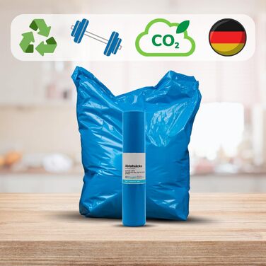 Літровий сміттєвий пакет тип 70, 12070 Premium, 250 сміттєвих пакетів, 10 рулонів, синій, 120-