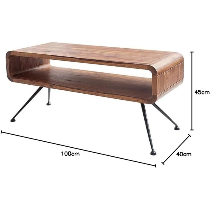 Журнальний столик invicta INTERIOR Design Alpha 100 см, деревина шишам, стіл для вітальні, ретро, масив дерева