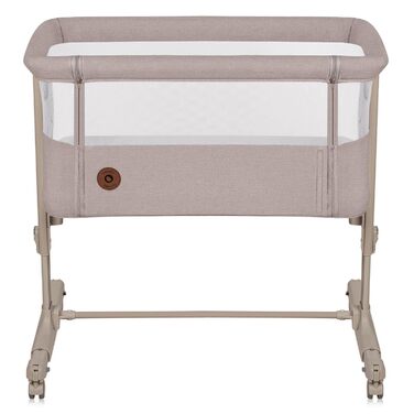 Дитяче ліжечко Lionelo Aurora 3-в-1 (до 9 кг), приліжкове ліжечко, колиска, регулювання висоти та нахилу матраца, 4 колеса з гальмами, ергономічний матрац, сумка, бежевий капучино, великий розмір