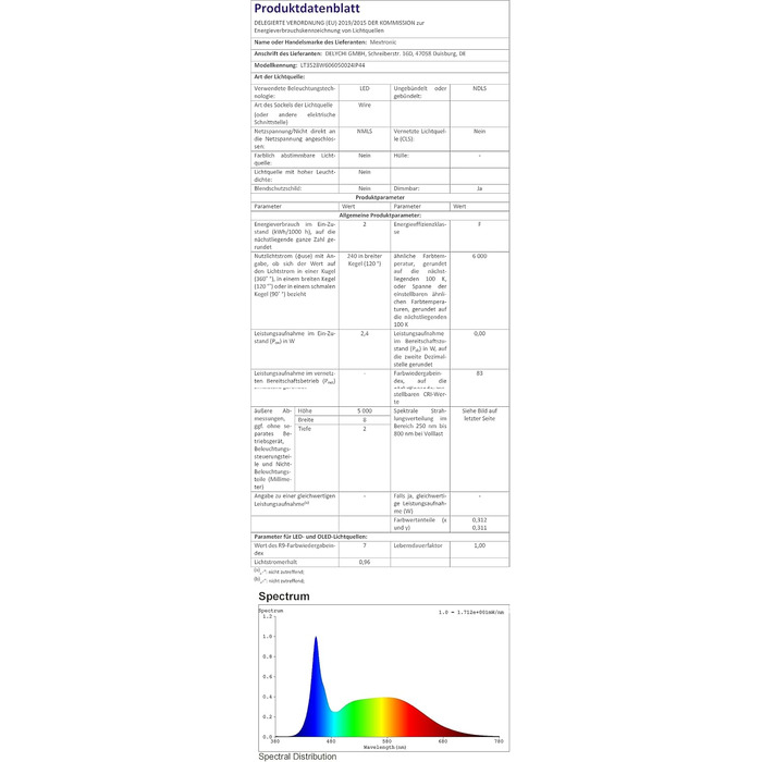 Світлодіодна стрічка Mextronic LED 3528 Холодне біле світло (6000K) 24W, 500 см, 24V, IP44