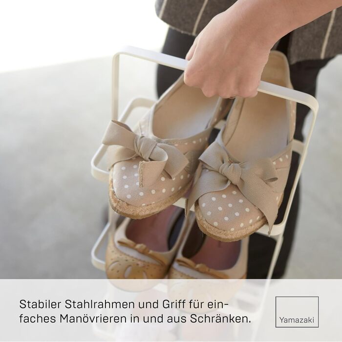 Полиця для взуття Yamazaki 2478 TOWER, біла, сталь, мінімалістичний дизайн, 22 x 18 x 77,5 см (Д x Ш x В) Біла, одинарна