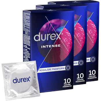 Презервативи Durex з нубами та ребристими з гелем для інтенсивного жіночого задоволення Durex Intense Orgasmic 30 шт.