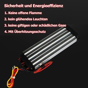 Вентилятор PTC обігрівача 220 В 1500 Вт Керамічний повітряний обігрівач PTC, нагрівач PTC, електроізольований керамічний термостат, високопродуктивний нагрівальний елемент PTC 186 мм, PTCYADU