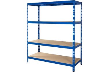 Міцний стелаж CALLIDUS 150 x 50 см I Lyon blue I металевий стелаж, полиця для зберігання, стелаж без болтів, полиця для підвалу