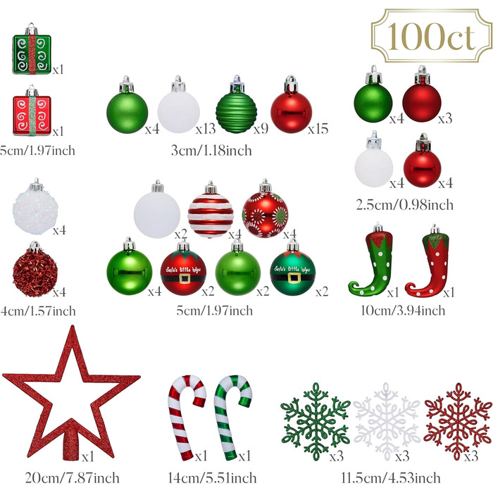 Набір із 100 ялинкових кульок Victor's Workshop